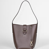 Schultertasche B-ONE - vollnarbiges Rindsleder – dunkelbraun