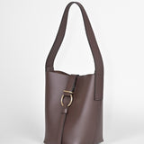 Schultertasche B-ONE - vollnarbiges Rindsleder – dunkelbraun