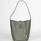 Schultertasche B-ONE - vollnarbiges Rindsleder – dunkelgrün