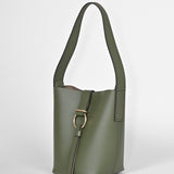 Schultertasche B-ONE - vollnarbiges Rindsleder – dunkelgrün