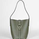 Schultertasche B-ONE - vollnarbiges Rindsleder – dunkelgrün