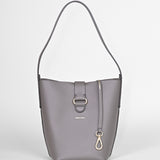 Schultertasche B-ONE - vollnarbiges Rindsleder – grau