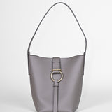 Schultertasche B-ONE - vollnarbiges Rindsleder – grau