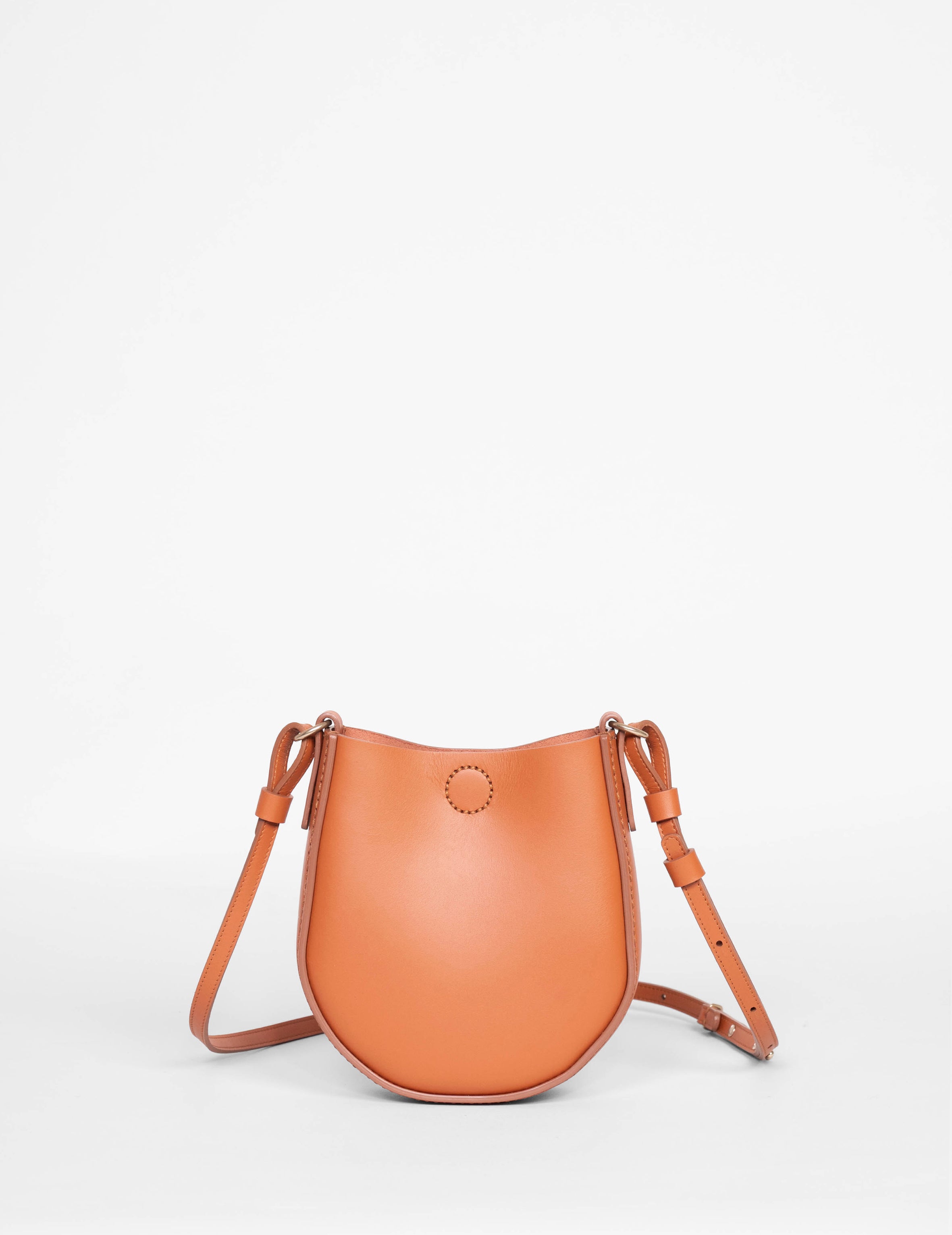 BABY LOOP Kleine Schultertasche pumpkin orange, handgenähtes Rindleder STIEBICH & RIET