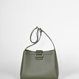 Schultertasche VANITY - vollnarbiges Rindsleder - dunkelgrün
