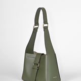 Schultertasche VANITY - vollnarbiges Rindsleder - dunkelgrün