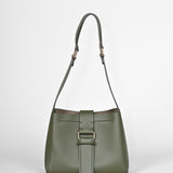Schultertasche VANITY - vollnarbiges Rindsleder - dunkelgrün