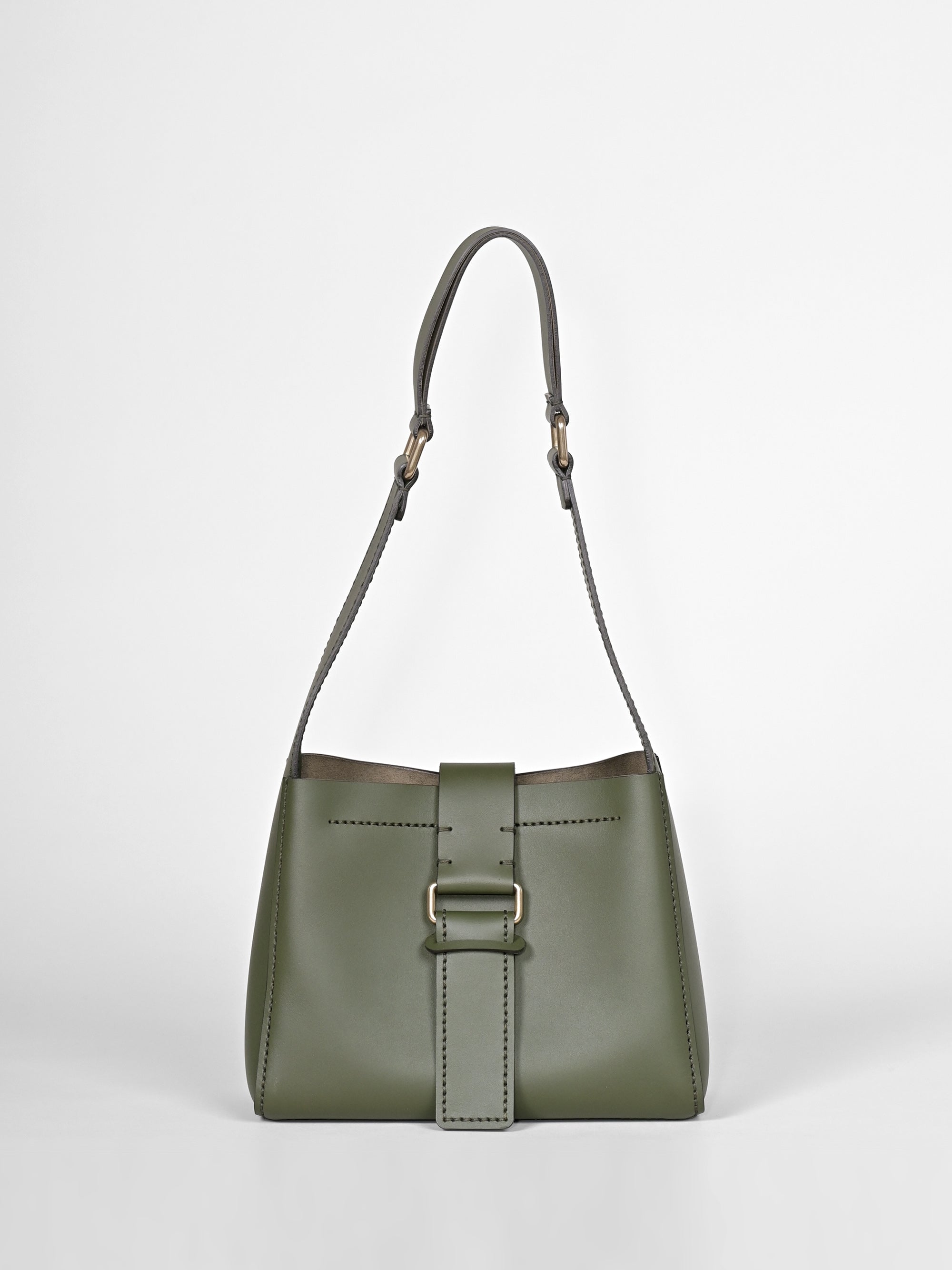 Schultertasche VANITY - vollnarbiges Rindsleder - dunkelgrün