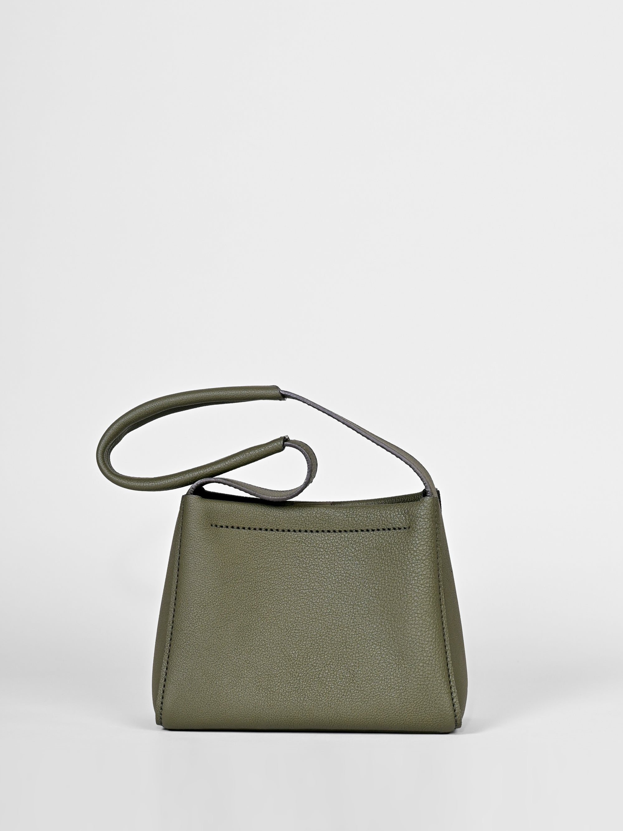 Schultertasche VANITY SOFT - genarbtes Rindsleder - dunkelgrün