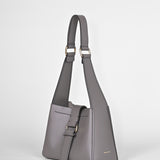 Schultertasche VANITY - vollnarbiges Rindsleder - grau