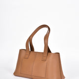 Shopper aus braunem Rindleder mit zwei Handriemen. 